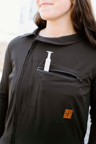 Women's Long Sleeve Coveralls With Front Syringe Holders