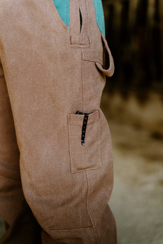 Turquoise Sand Unlined Canvas Overall