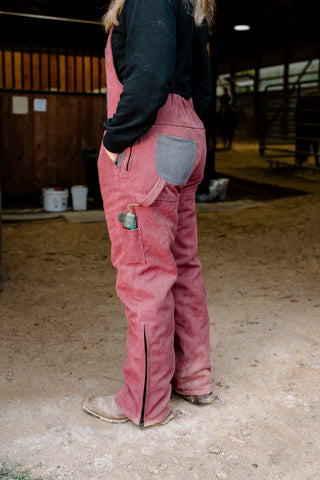 Zippered Leg Saratoga Rose Insulated Overall